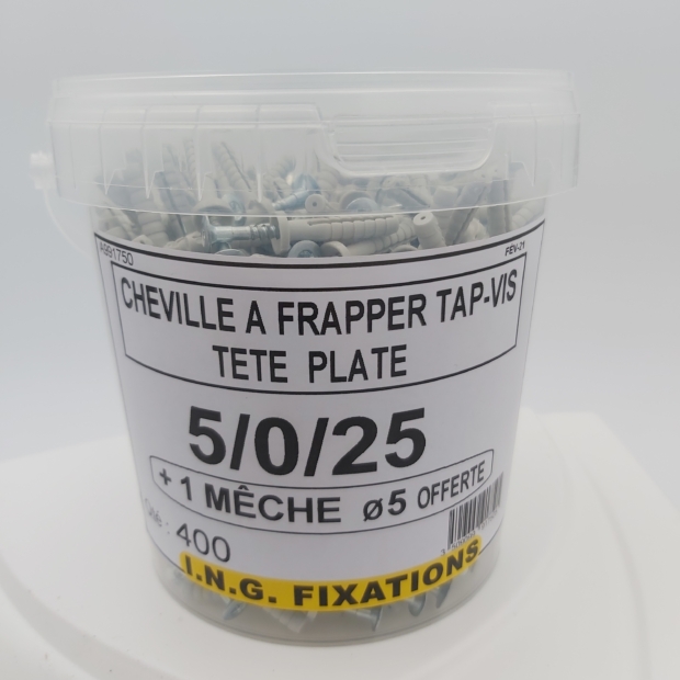Cheville à frapper tête plate Tap-vis I.N.G. FIXATIONS chez FL fixations